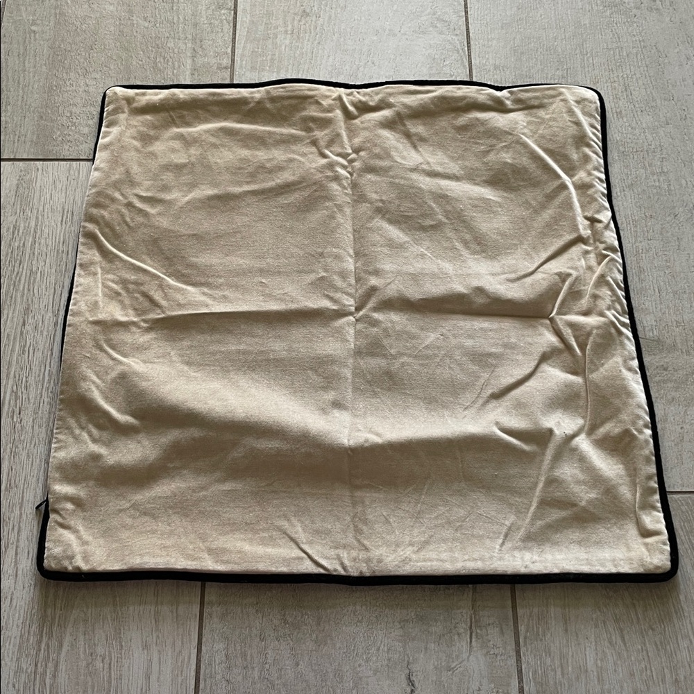 Black and Beige Striped Velvet Throw Pillow Cover - Picture 2 of 4